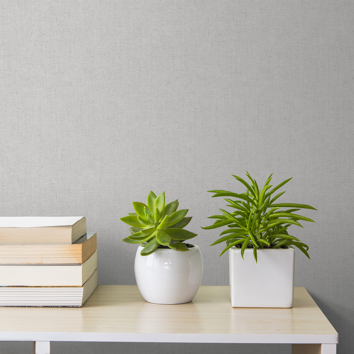 Papel pintado tnt textura textil liso gris claro