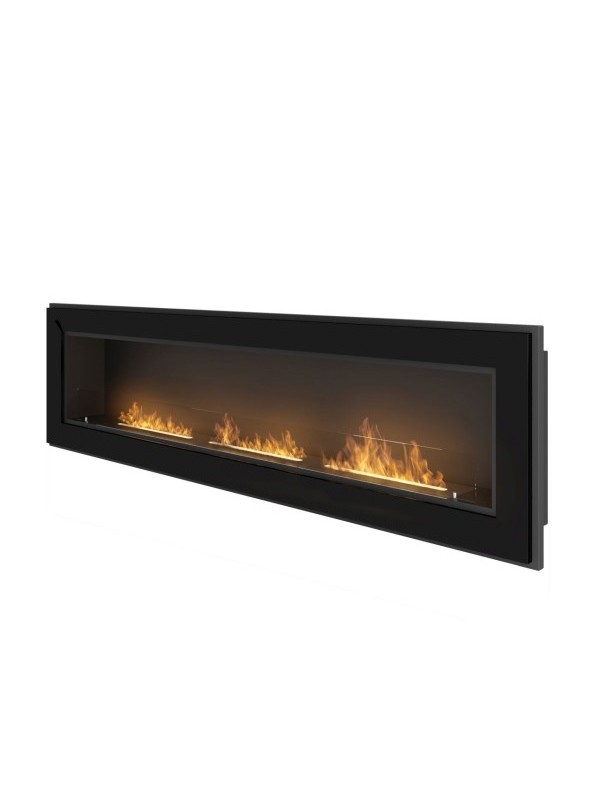 Rame 180 - chimenea mural de bioetanol empotrable - negro - con cristal