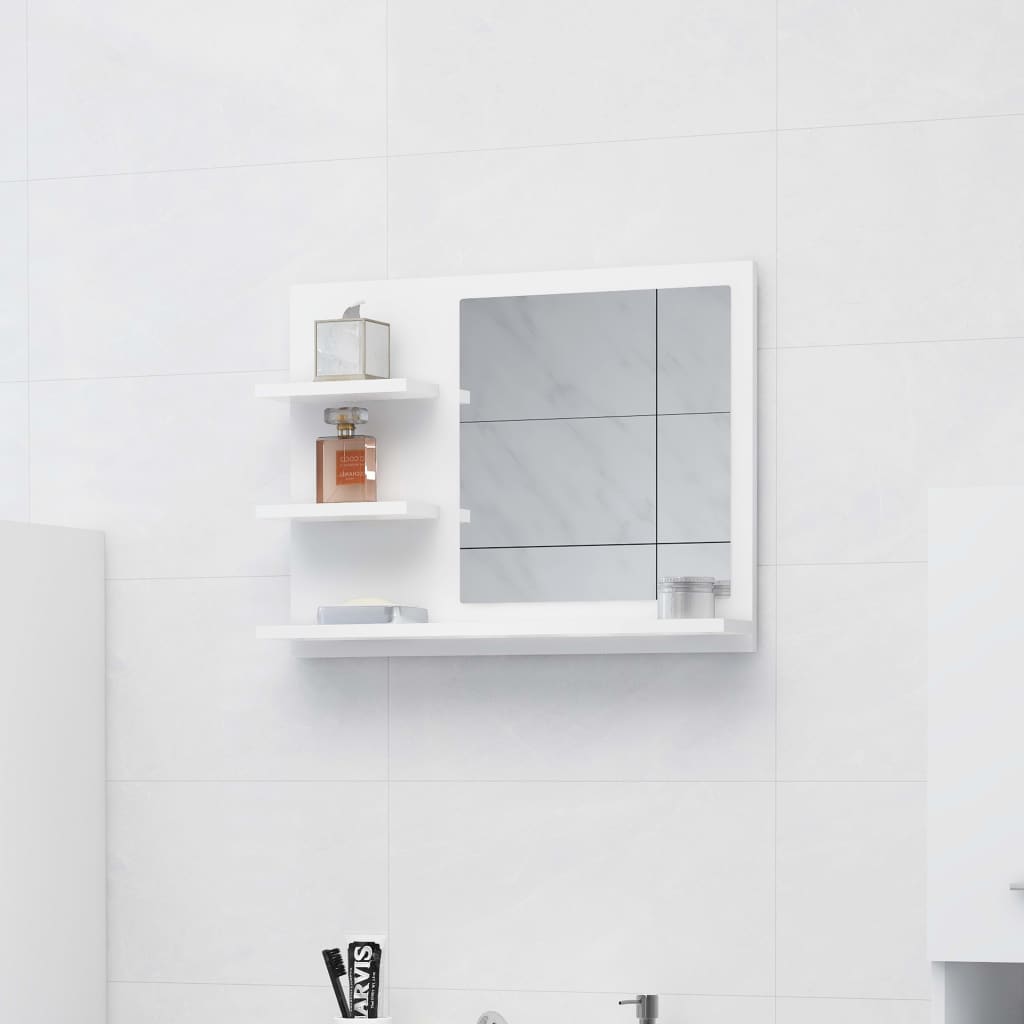 Espejo de baño madera contrachapada blanco 60x10,5x45 cm es8244
