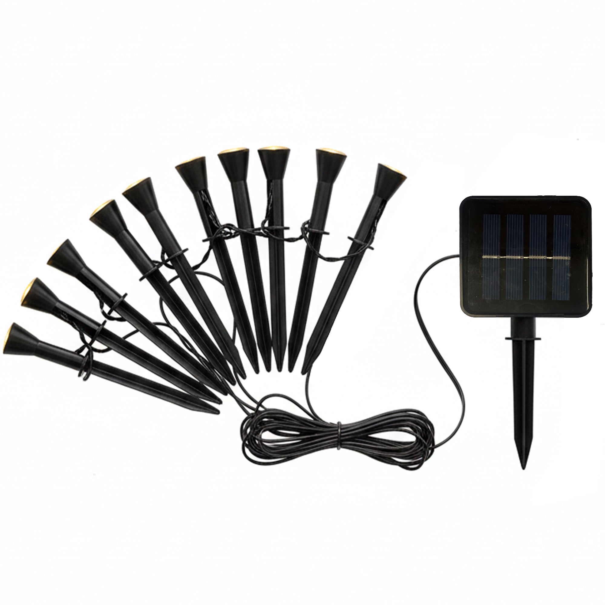 Paquete de 10 mini focos solares 6m sticky