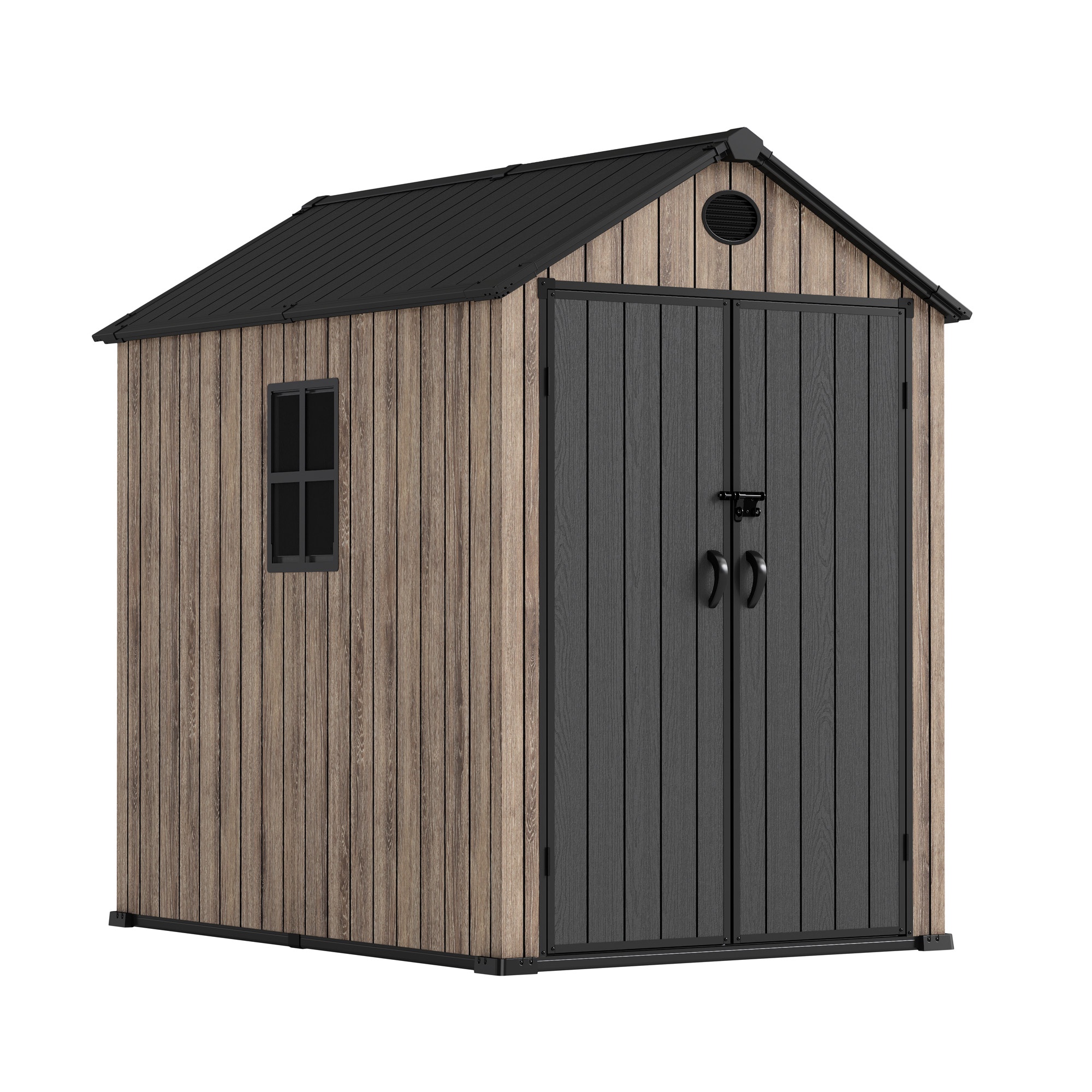 Caseta de resina jardín 3,62m2 oak o40 - suelo - ventana - efecto madera