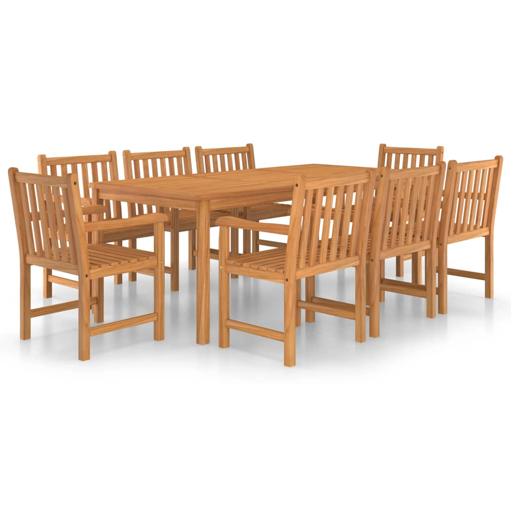 vidaXL conjunto de comedor de jardín de 9 piezas, 200 x 100 cm, madera