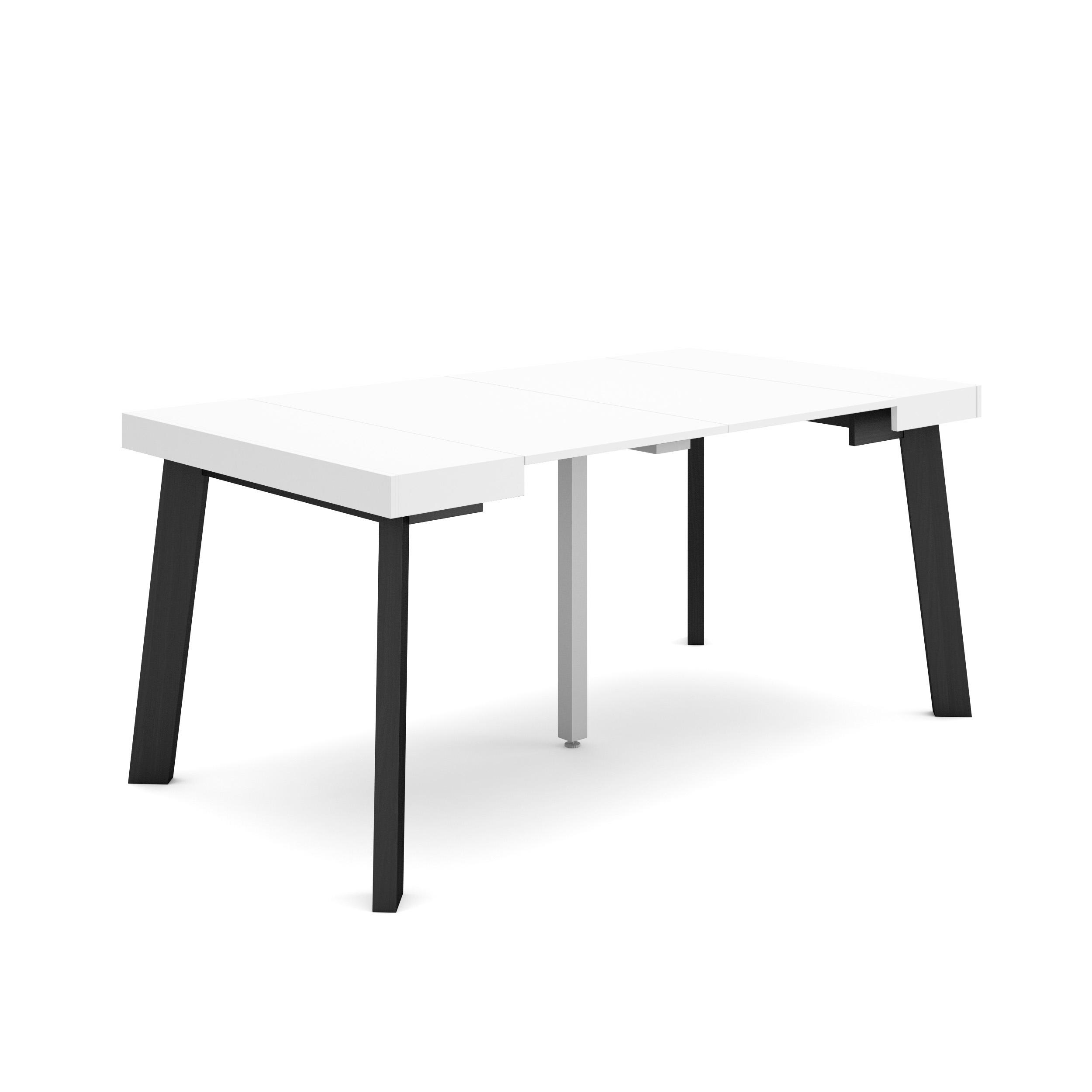 Mesa consola extensible, 160x90x73cm, blanco, patas de madera rf2993