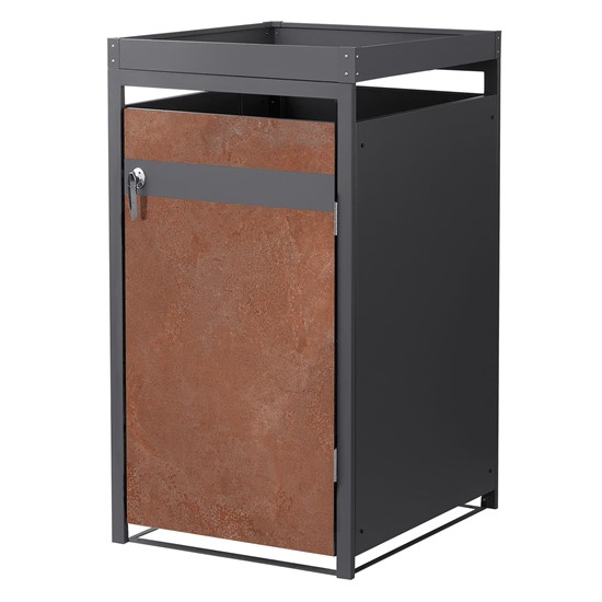 Cobertizo de exterior para 1 cubo basura 240l antracita acabado oxido