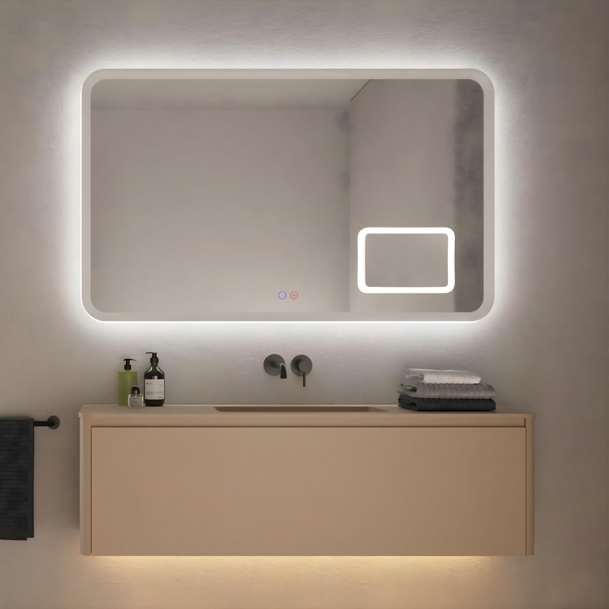 LEDimex - espejo baño 120x80cm retroiluminado con luz LED, blanco mate