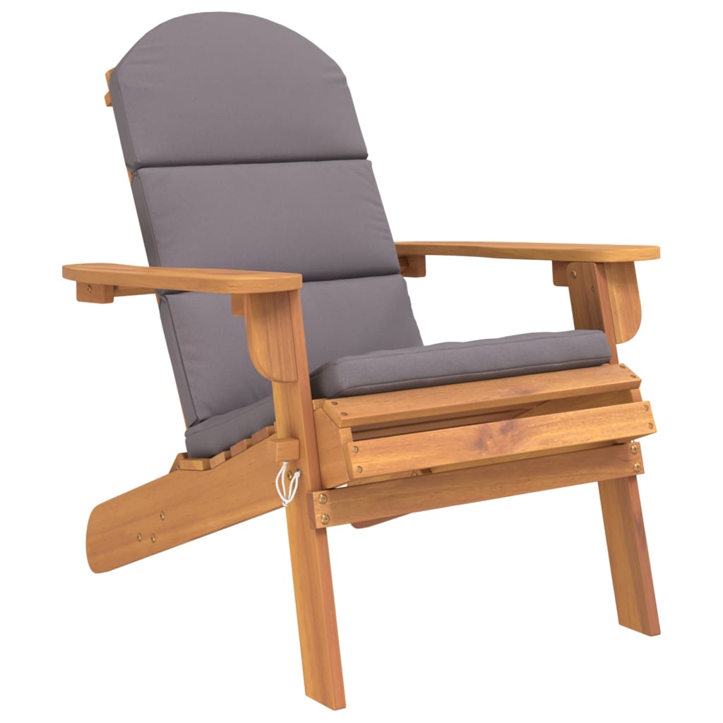 vidaXL silla de jardín adirondack con cojines madera maciza acacia