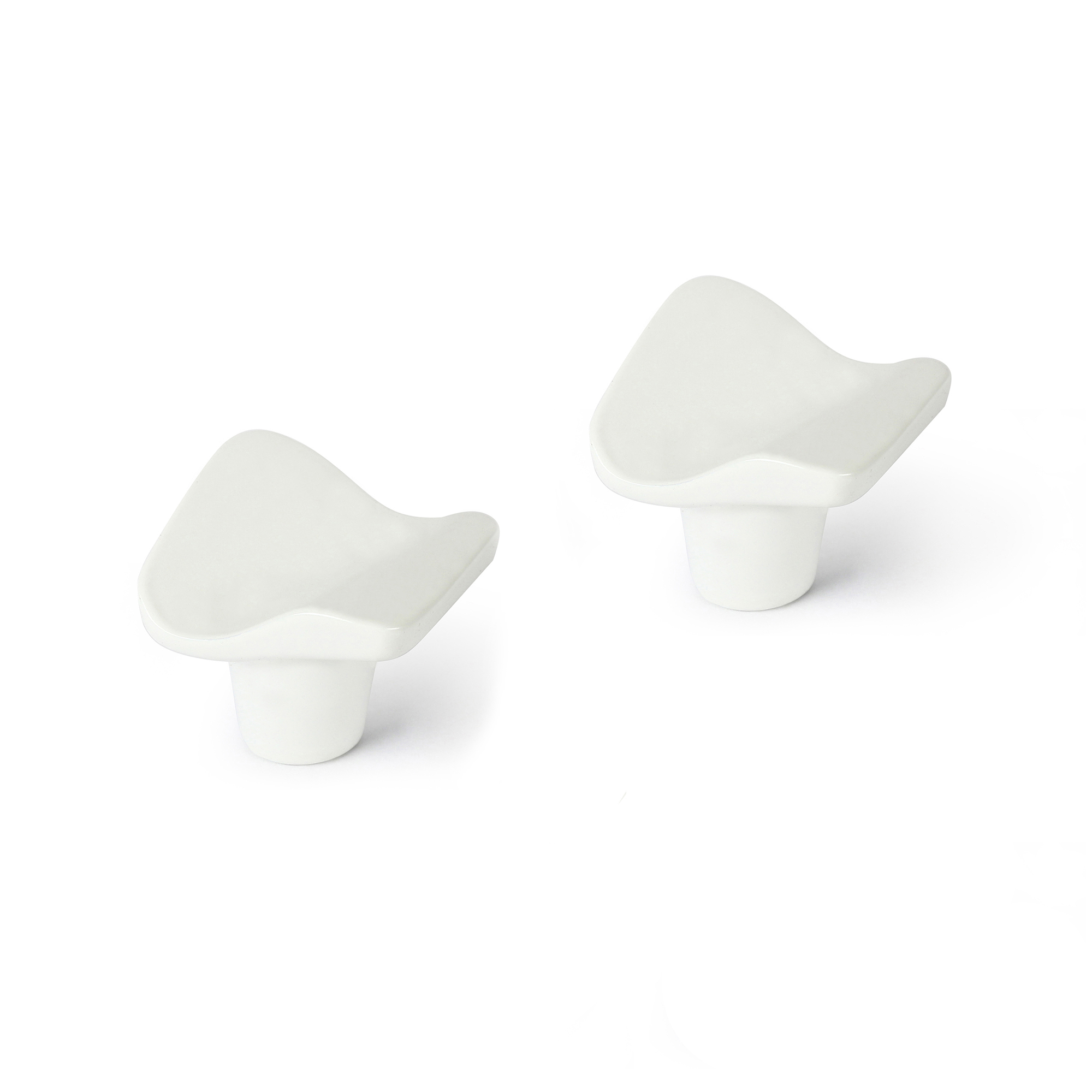 Pomo para mueble rei 749 | 32x32x26 mm | blanco mate | 2 uds. | zamak