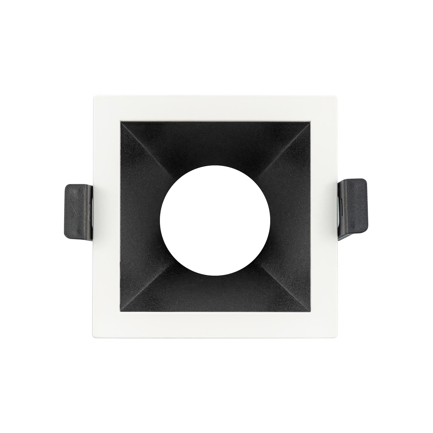 Marco fijo profundo cuadrado negro 8cm x 8cm para GU10 (MT8080-N)