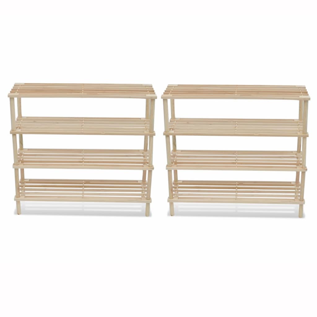 Zapatero de 4 alturas 2 unidades madera maciza de abeto es1708