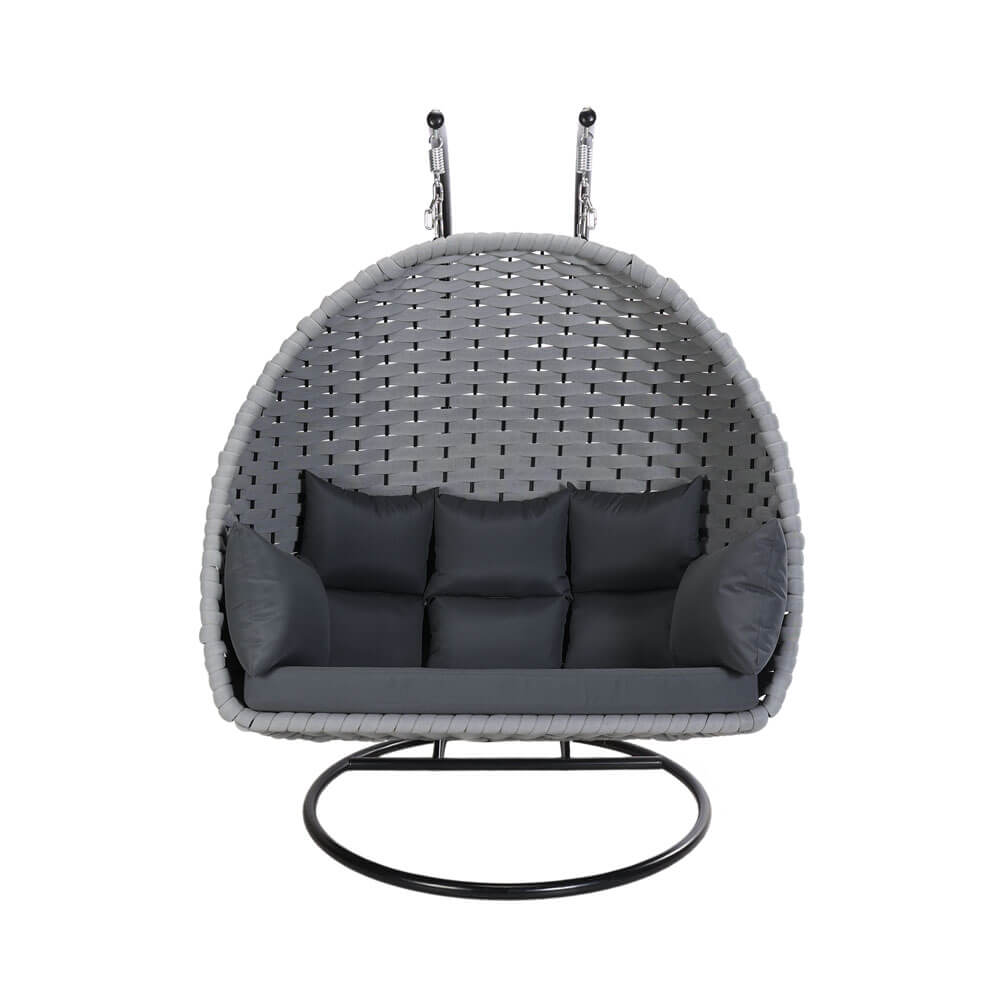 Silla colgante de malla de cuerda cadeira gris claro - 2 plazas