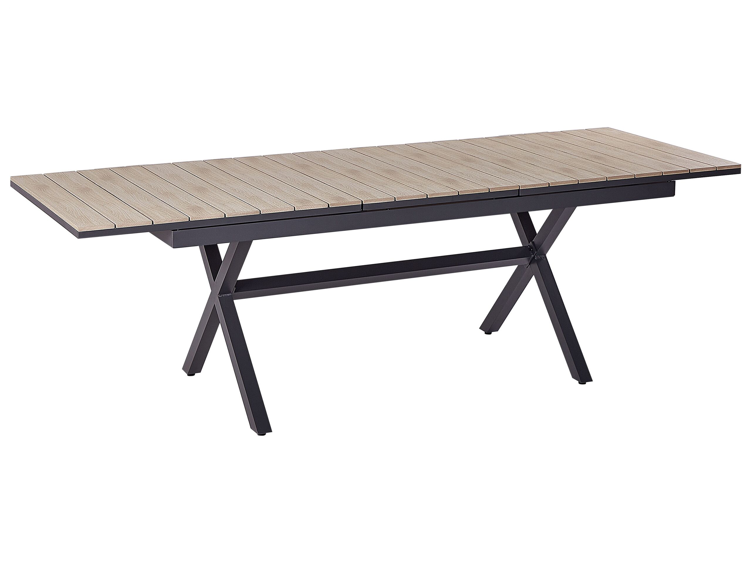 Mesa de jardín extensible fanes 184/242 cm 90 cm metal gris grafito