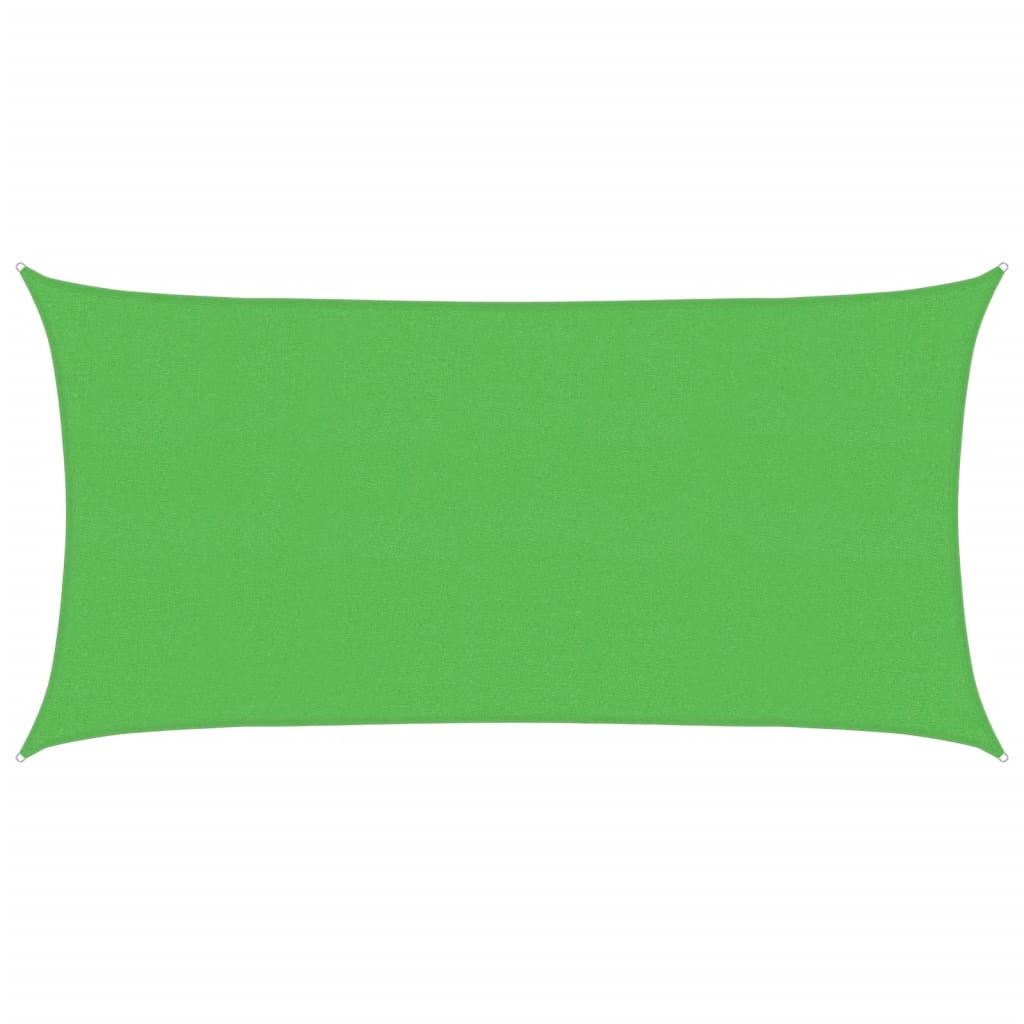 Toldo de vela rectangular hdpe verde claro 160 g/m² 2x3,5 m