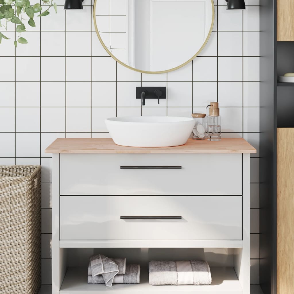 Encimera de baño madera maciza de haya 100x50x1,5 cm eerf2181