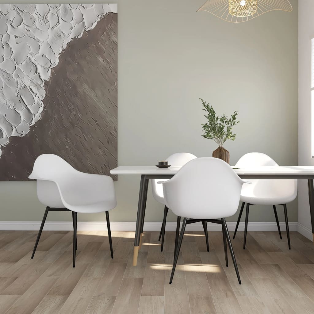 Sillas de comedor 4 unidades blancas pp qweo4505