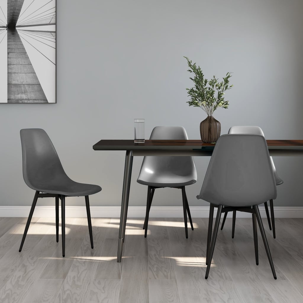 Sillas de comedor 4 unidades gris pp qweo6343