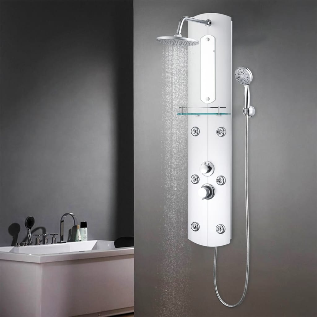 vidaXL panel de ducha plateado 25x43x120 cm