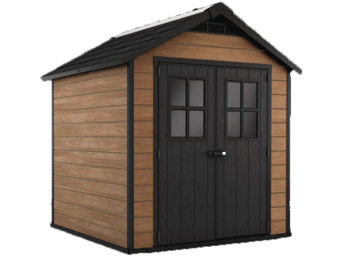 Abri jardin résine "woodium 757" - 5.1 m² - 229 x 223.5 x 252 cm - gris