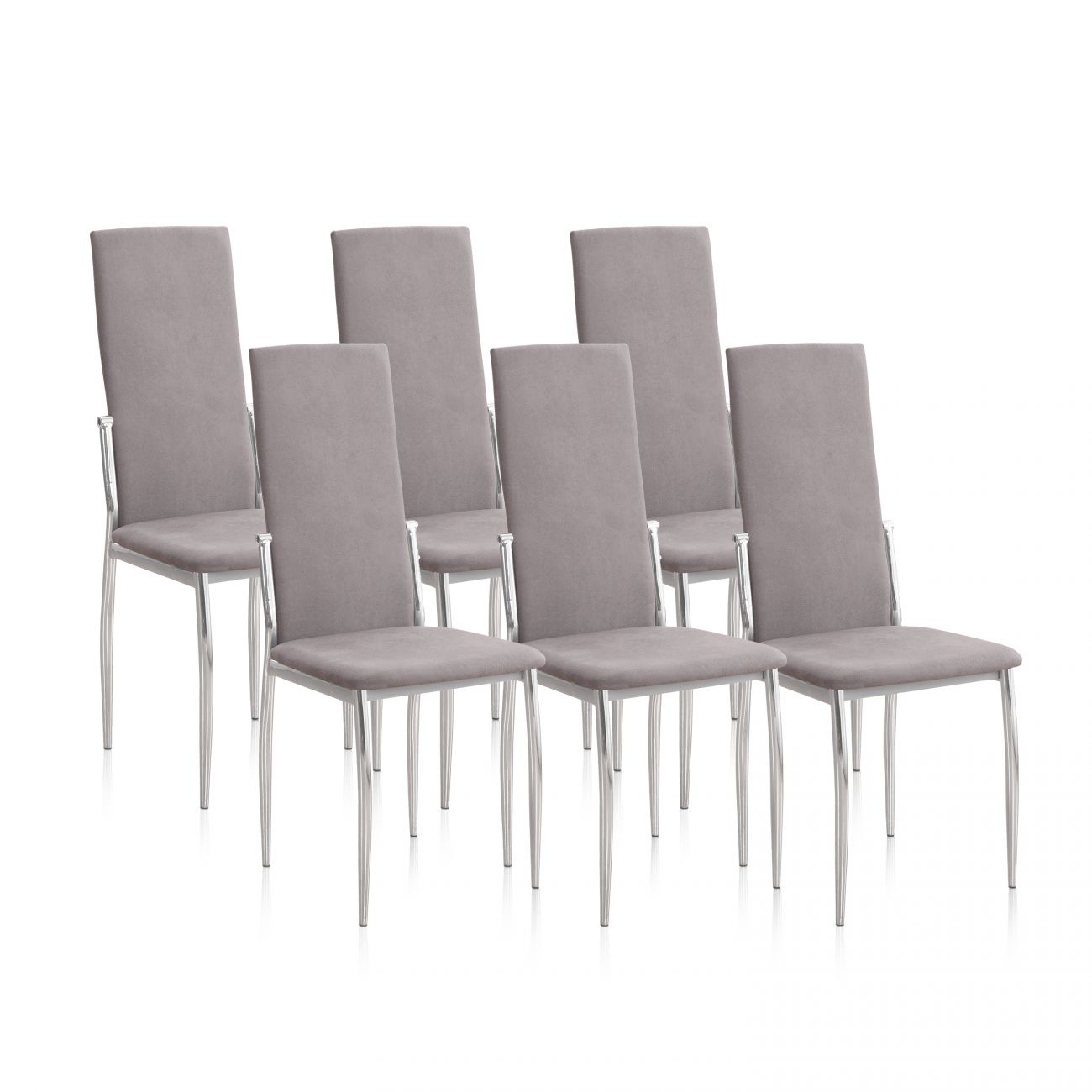 Pack 6 sillas de comedor 53x43 cm sakura gris marengo sakura