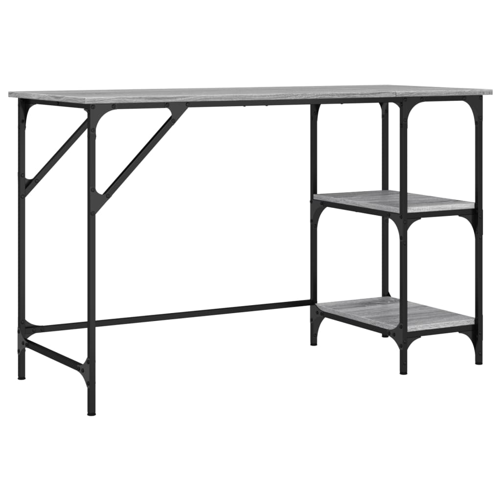 vidaXL escritorio metal y madera ingeniería gris sonoma 120x50x75 cm