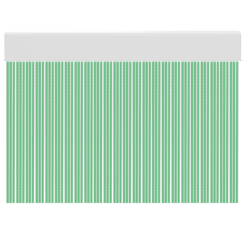 Cortina para puertas de PVC pastel verde con transparente / 90 x 210