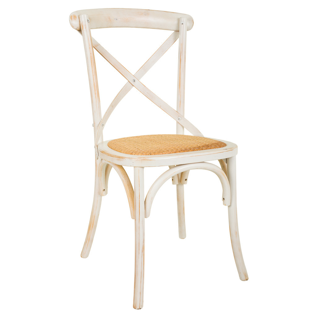 Silla de madera y asiento de ratan 44x42x46/88h cm