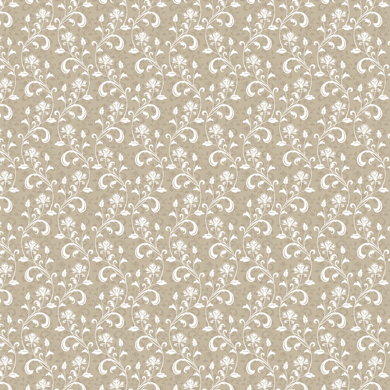 Papel pintado floral victoriano camel con blanco 60cm por 300cm