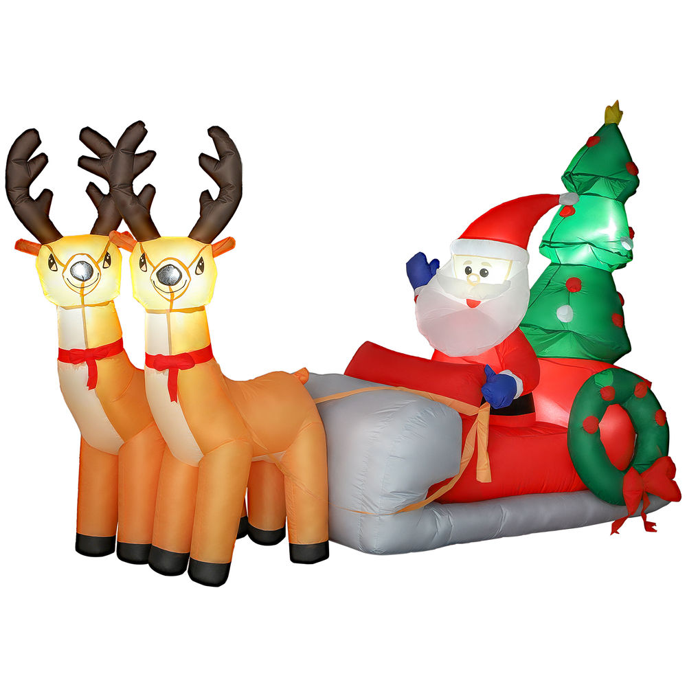 Hinchable de navidad 216x90x150 cm poliéster multicolor Outsunny