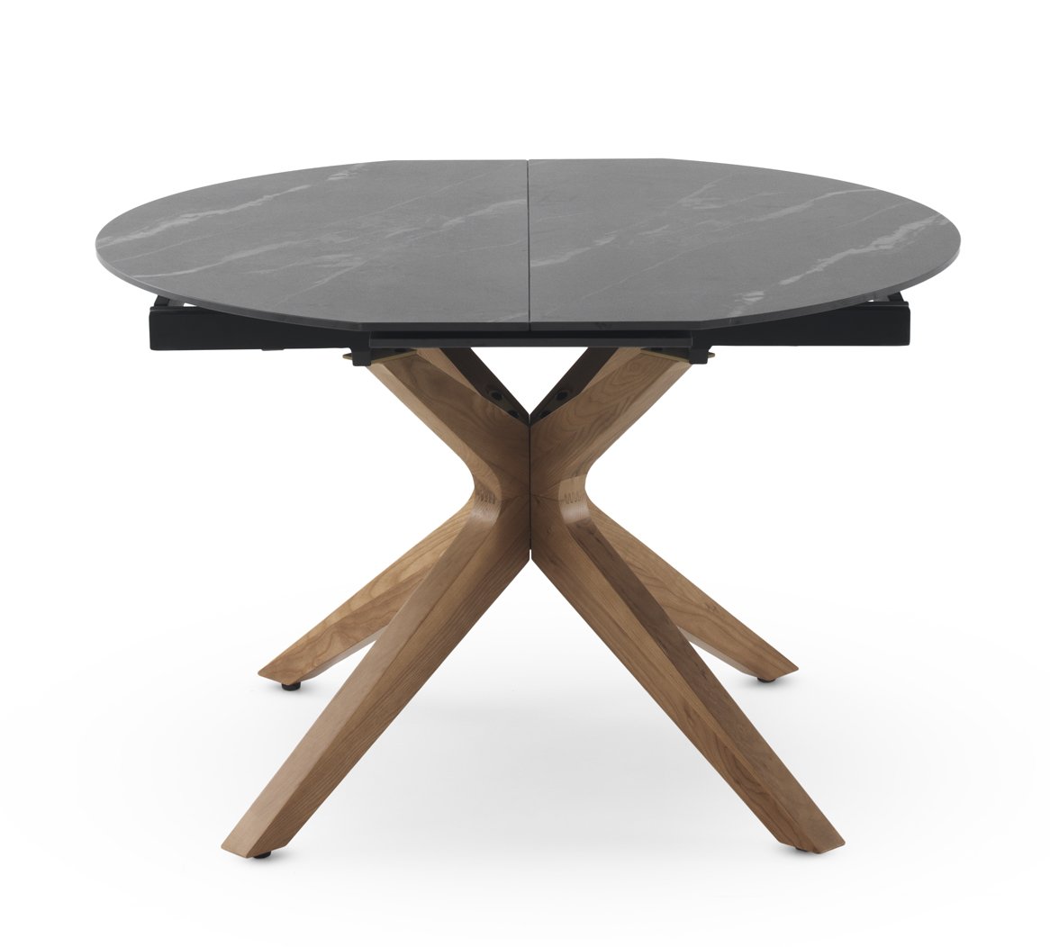 Mesa redonda extensible roble, 120/160x120x77cm