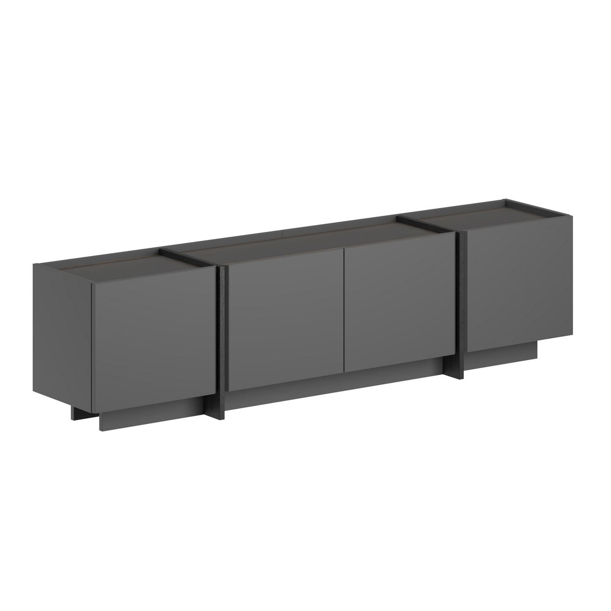 Mueble para la tele de madera <<lowen>> - 180 x 35 x 46 cm - antracita / ne