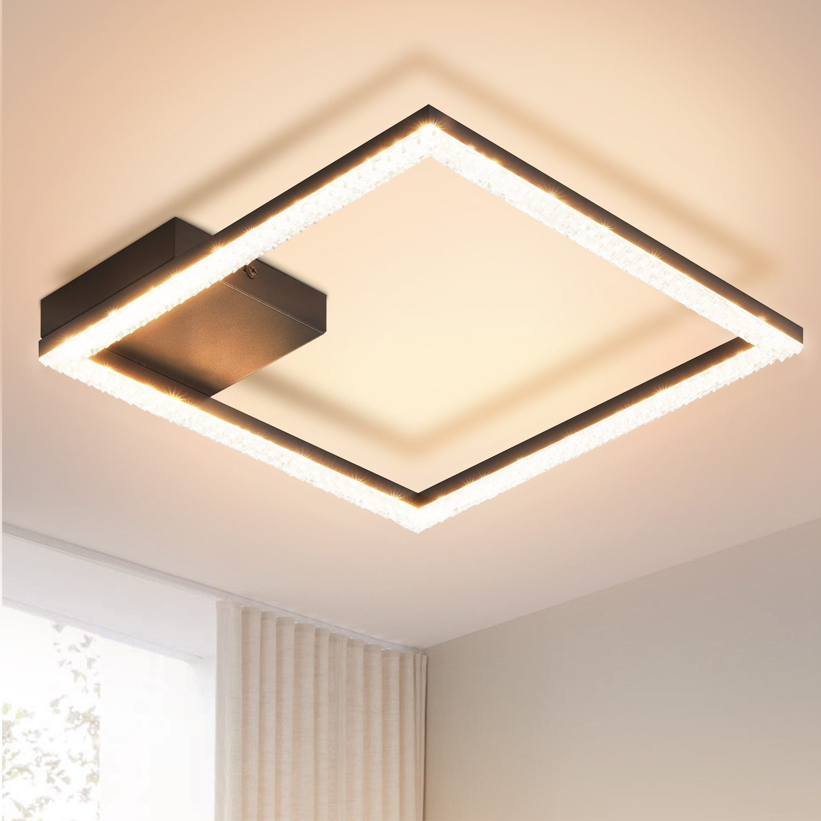 Nettlife lámpara de techo LED 12w lámpara de cristal blanco cálido 3000k