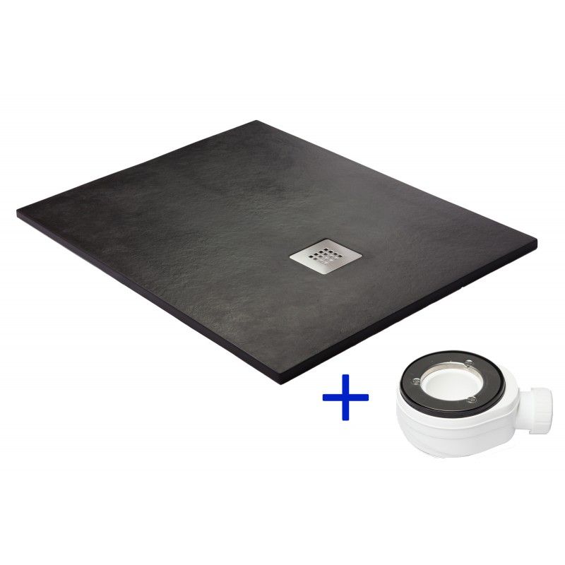 Plato de ducha negro ral 9005 75x150