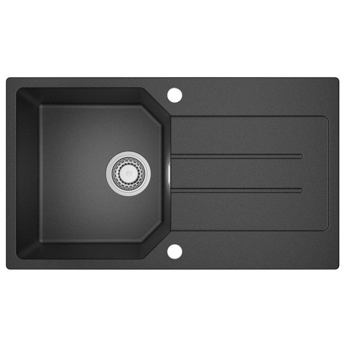 Fregadero de cocina negro 78x45cm - fregadero de 1 bac de granito