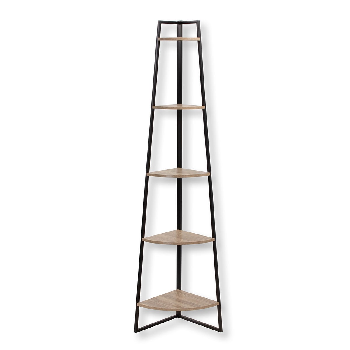 Estantería esquinera de 5 baldas efecto madera h180 cm