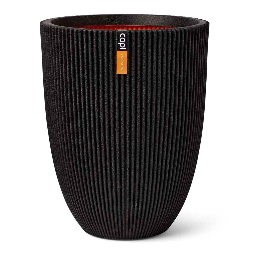 Capi jarrón elegante groove negro 34x46 cm