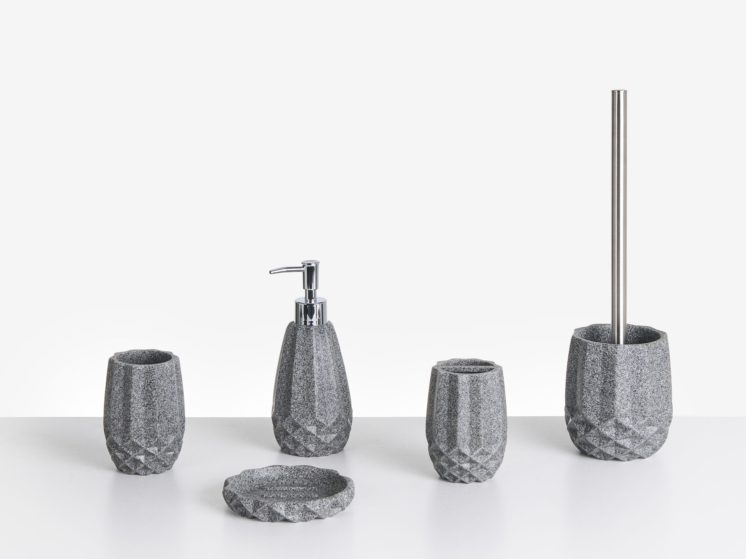 Conjunto de 5 accesorios de baño samiria gris