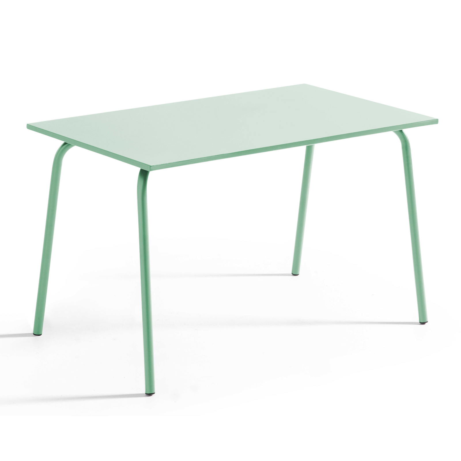 Oviala - mesa de jardín de acero de 120 x 70 cm verde salvia