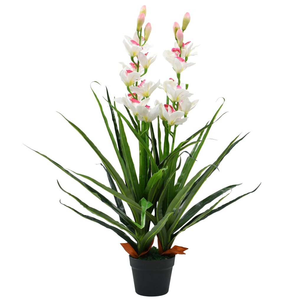 Planta artificial orquídea con macetero 100 cm verde eerf7275