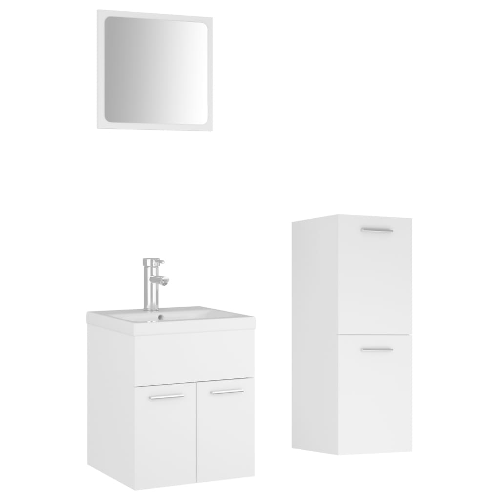 vidaXL juego de muebles de baño madera de ingeniería blanco
