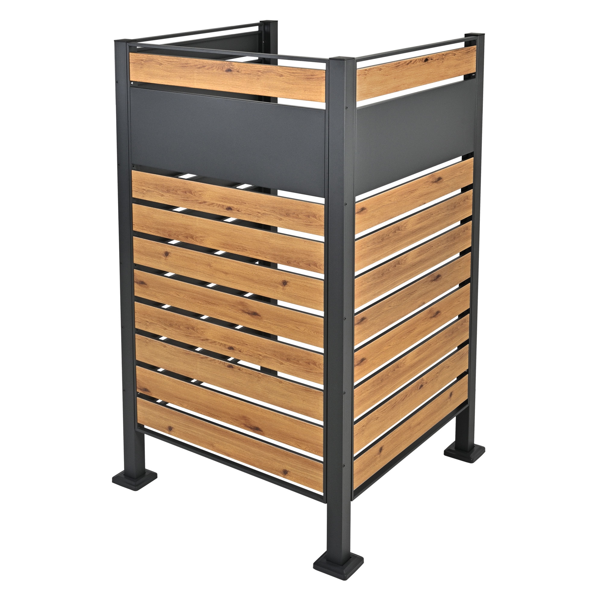 Cobertizo de exterior para 1 cubo 50 x 91 cm antracita efecto madera