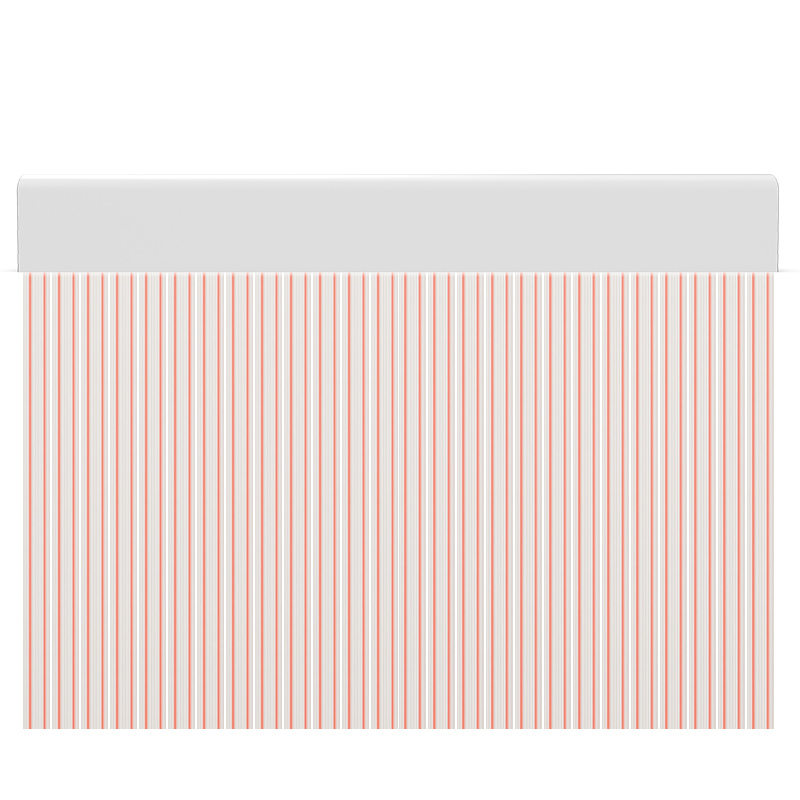 Cortina para puertas de PVC veta transparente con rojo / 90 x 210