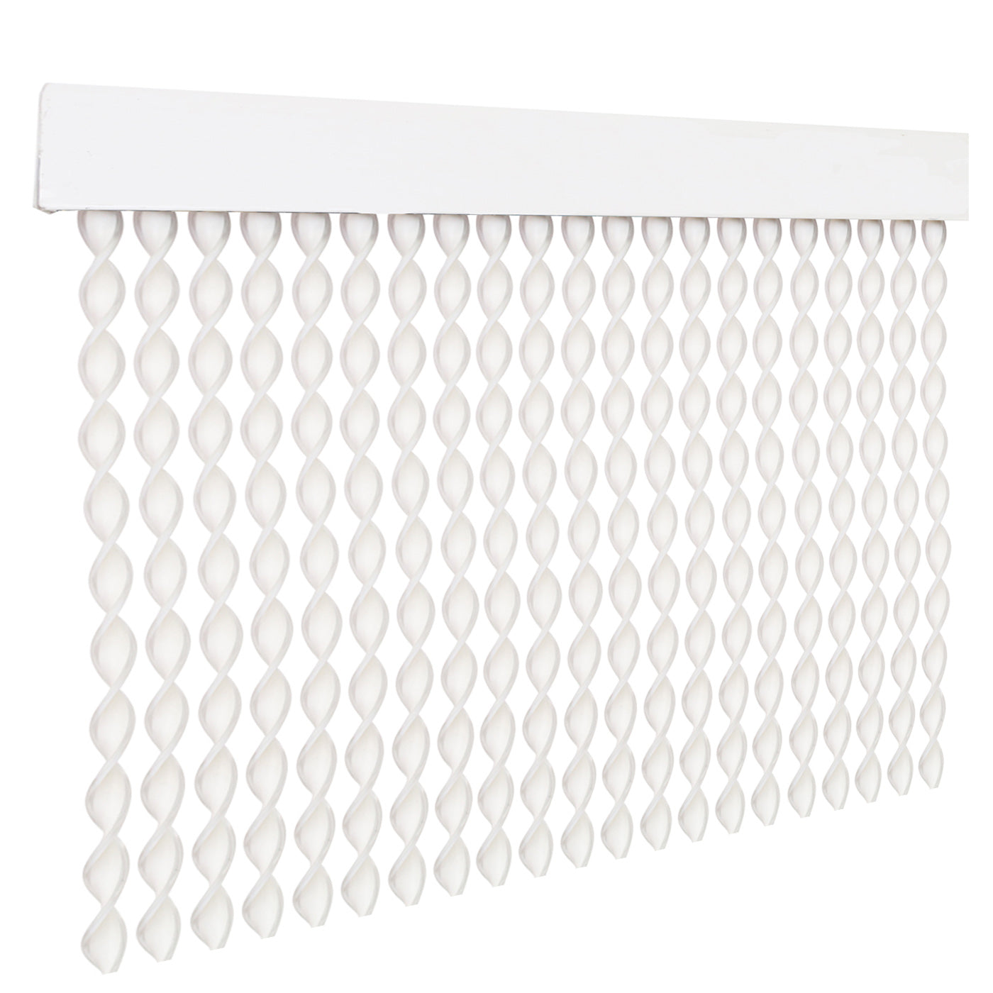 Cortina exterior o interior PVC (200x90cm, blanco+filo transparente r7)