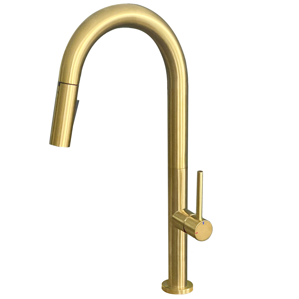 Portofino mezclador de lavabo con teLEDucha extraíble en oro cepillado