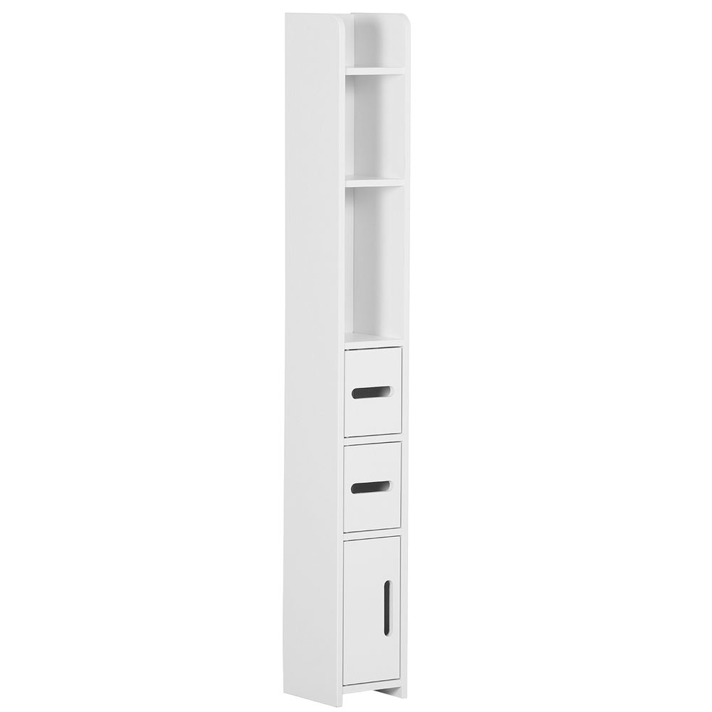 Armario de baño 15x17x120 cm color blanco kleankin, hogar - baño