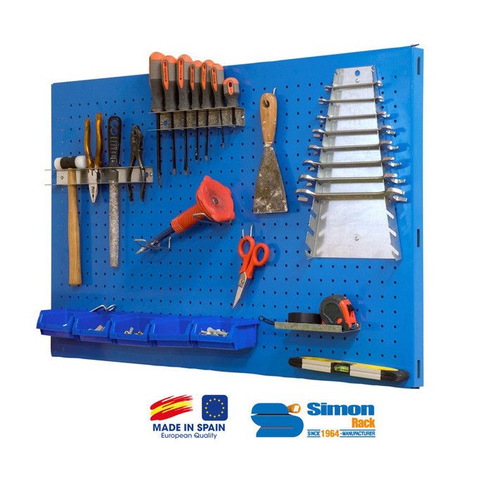 Panel de organización de herramientas 'click panel kit' azul 900 x 600 mm