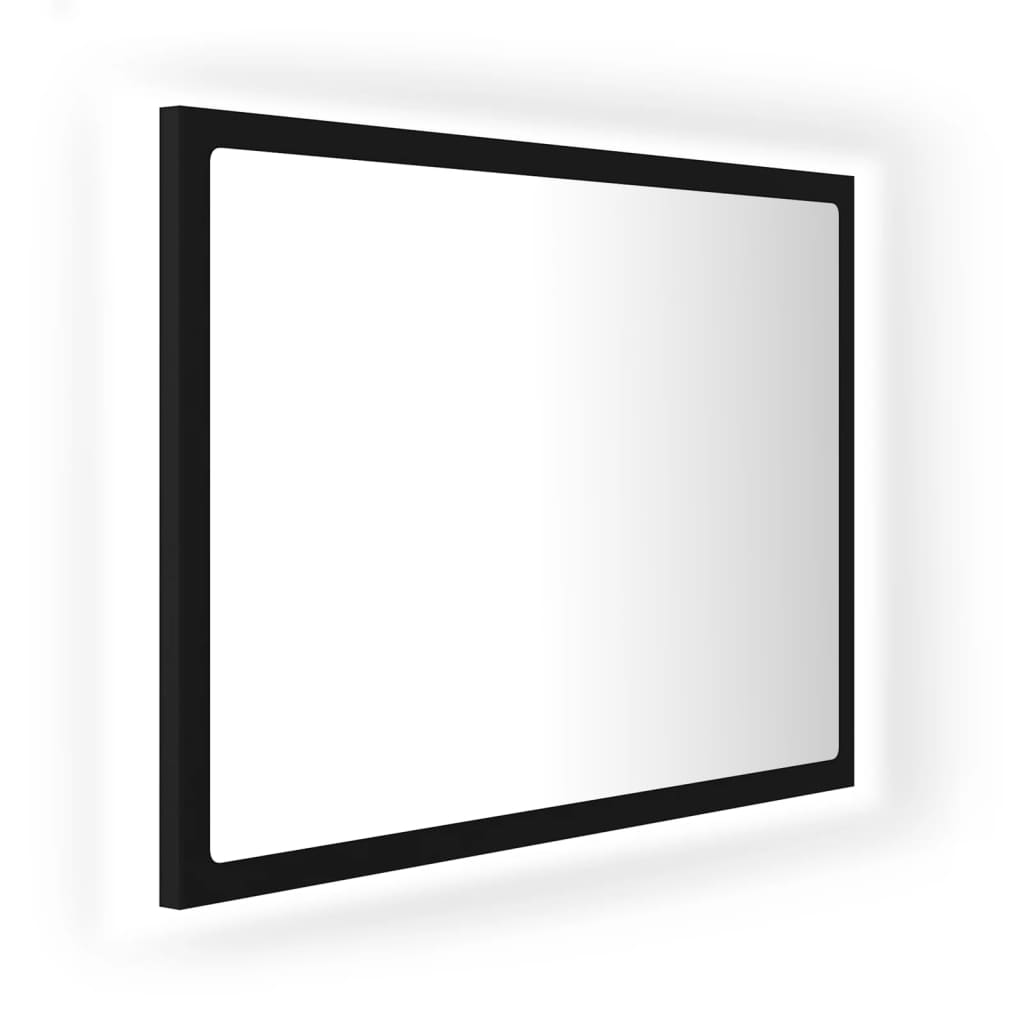 Espejo de baño LED acrílico negro 60 x 8,5