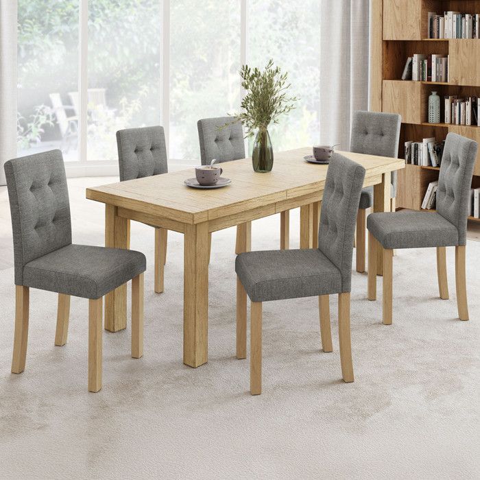 Sillas escandinavas tapizadas grises pack 6 40x50x92 cm