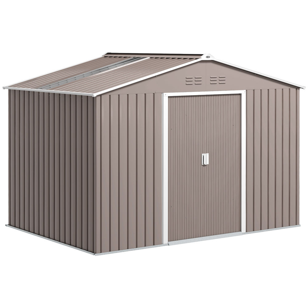 Caseta de jardín 277x195x192 cm acero galvanizado color gris Outsunny