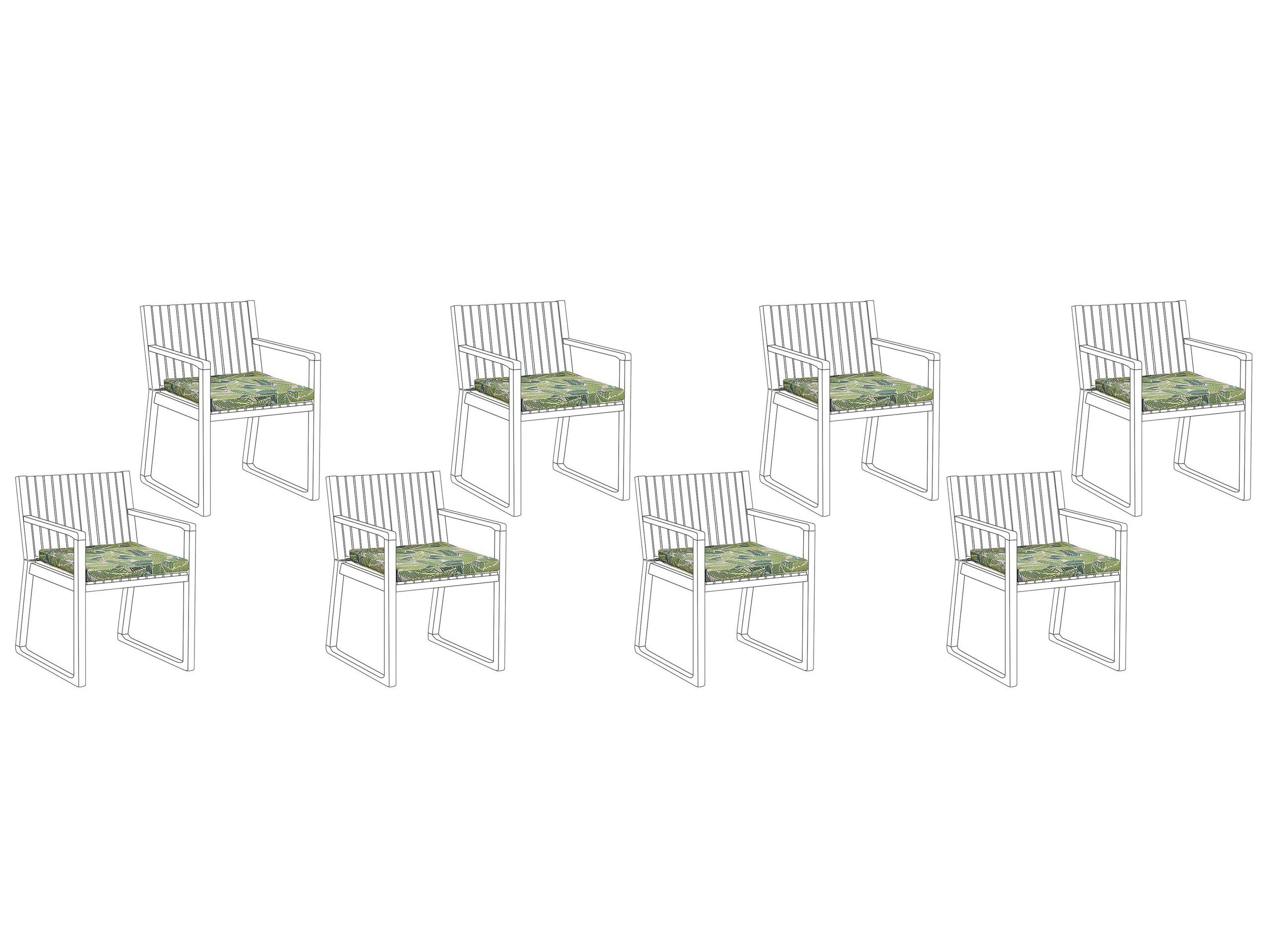 Conjunto de 8 cojines para sillas de jardín sassari 46 x 46 cm verde claro