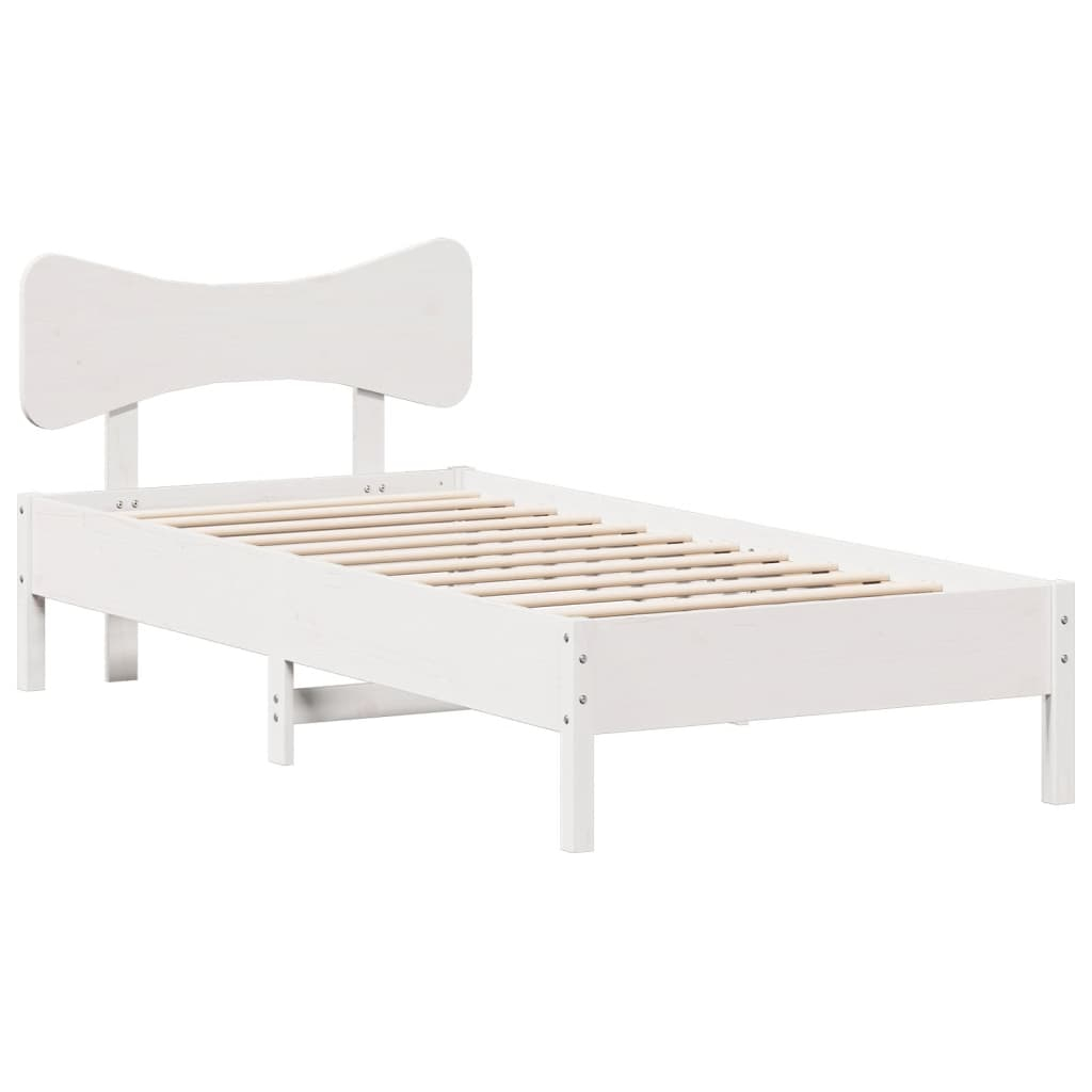 vidaXL estructura de cama sin colchón madera maciza blanca 75x190 cm