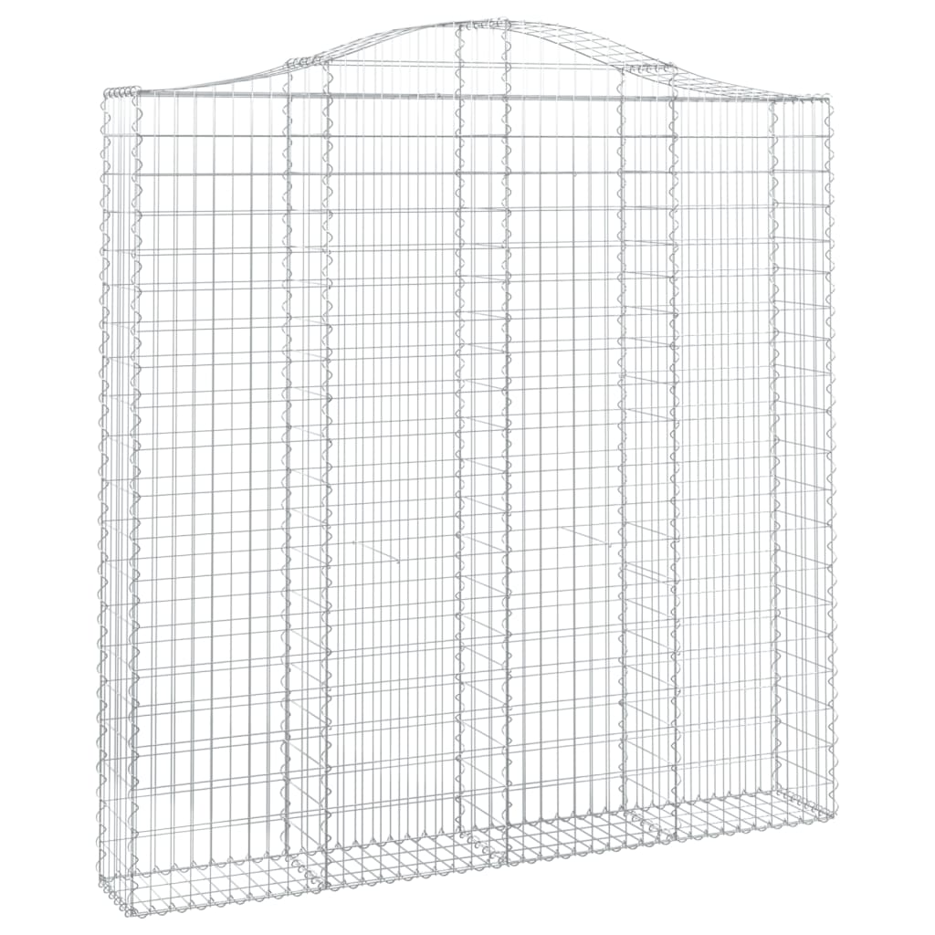 vidaXL cestas de gaviones 2 uds forma de arco hierro 200x30x200/220 cm